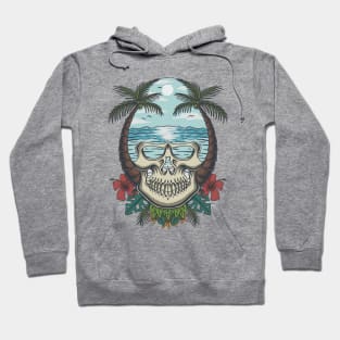 Skull Beach Tropical Abstract Hoodie